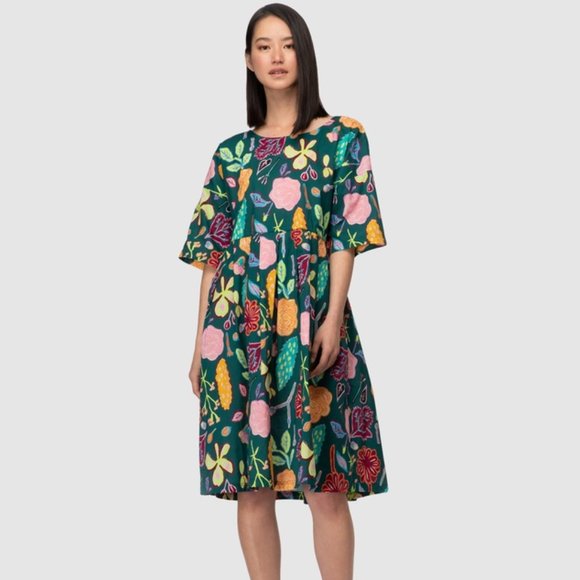 gorman Dresses & Skirts - Gorman Pitches Petal Dress Dark Green Print Size M. Comfortably fits size 12 - 1